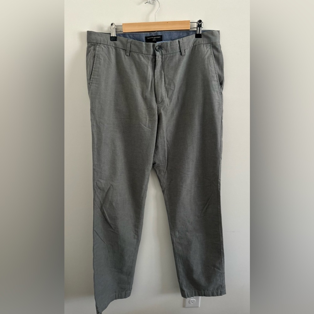 Banana Republic Pants Mens 36x34 AIDEN Fit Gray Chino Business Dress